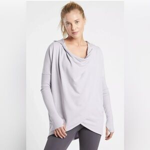 Athleta Purana Wrap Hoodie Sweatshirt Sz S Grey